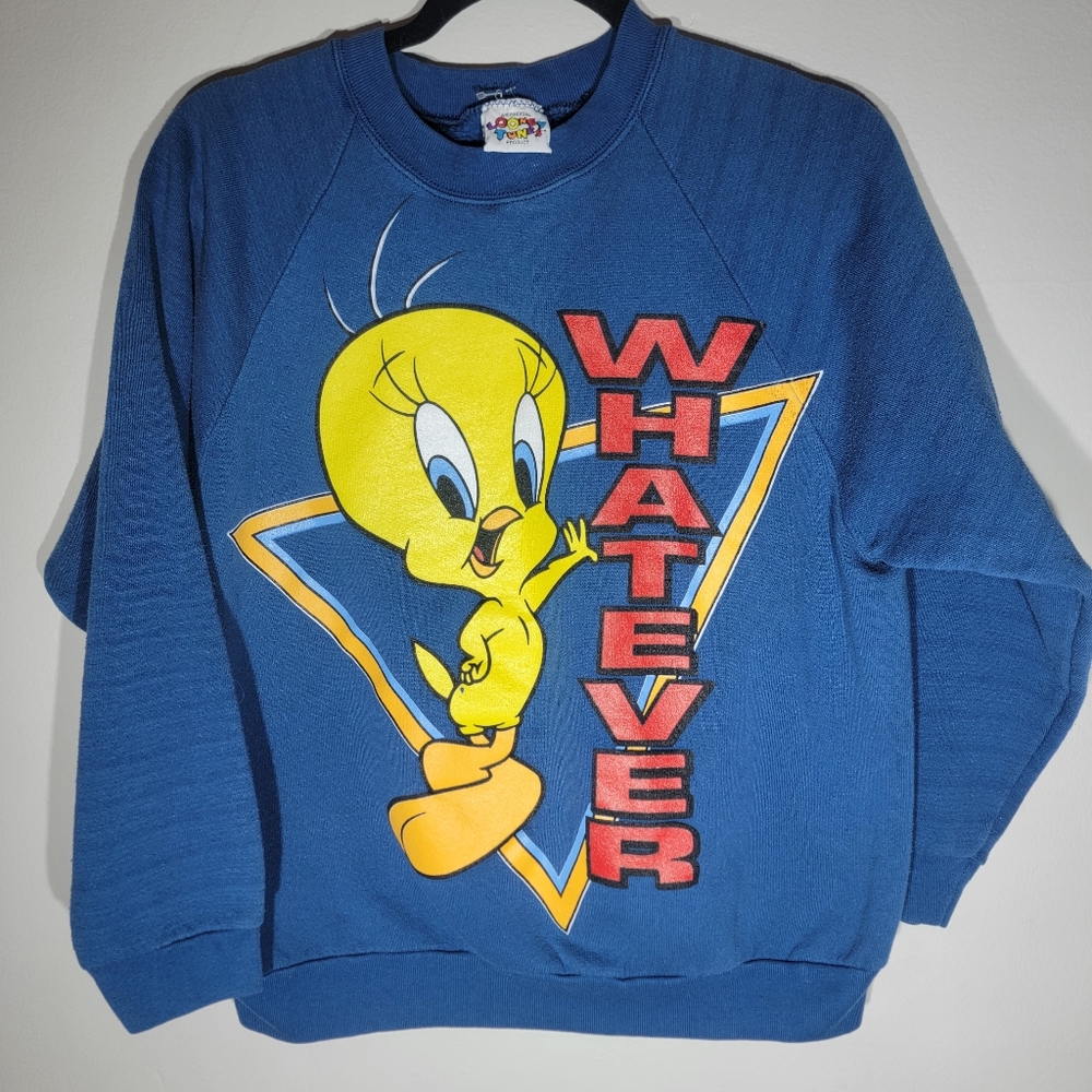 🐥1996 WHATEVER TWEETY BIRD LOONEY TUNES JUMPER LONG SLEEVE🐥